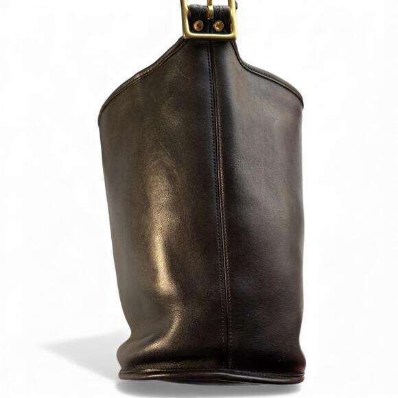 Vintage COACH 9953 Helen Berg's Legacy Black Leather Bucket Bag Brass - Picture 8 of 11